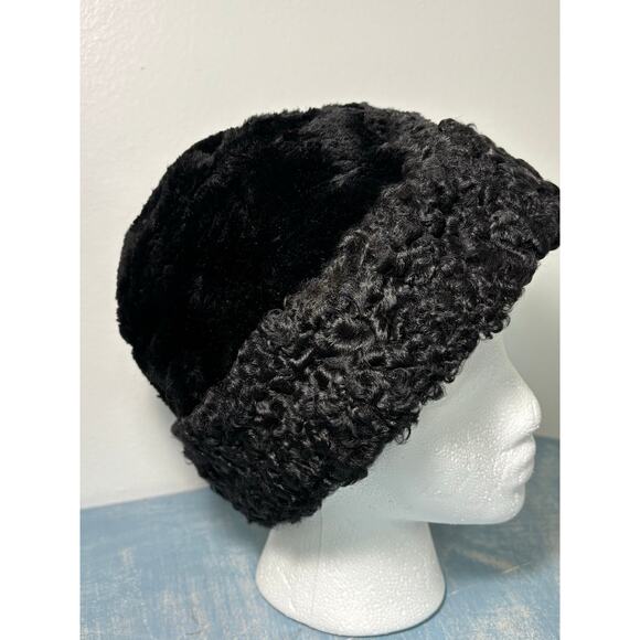 Vtg North King J.J. Seifter NYC Fur Hat Dyed Beaver & Persian Lamb Black Cossack main image 9